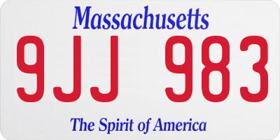 MA license plate 9JJ983