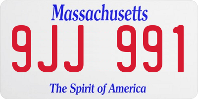 MA license plate 9JJ991