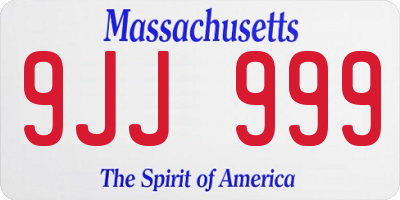 MA license plate 9JJ999