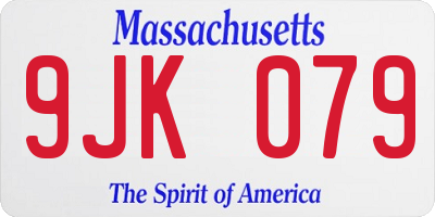 MA license plate 9JK079