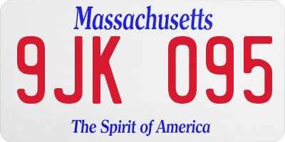 MA license plate 9JK095