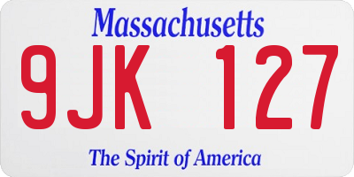 MA license plate 9JK127
