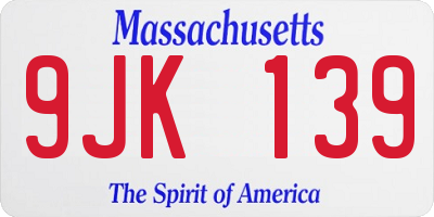 MA license plate 9JK139