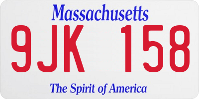 MA license plate 9JK158