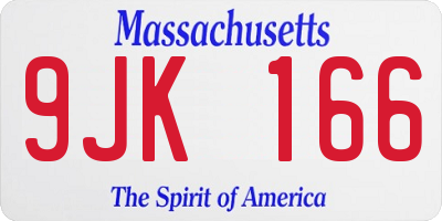 MA license plate 9JK166