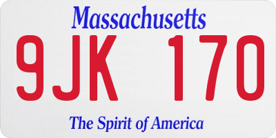 MA license plate 9JK170