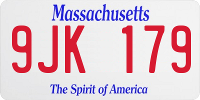 MA license plate 9JK179