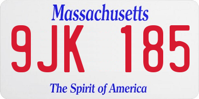 MA license plate 9JK185