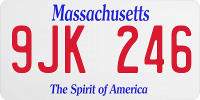 MA license plate 9JK246