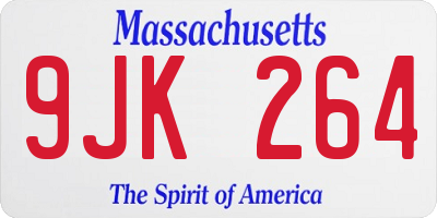 MA license plate 9JK264