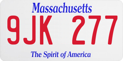 MA license plate 9JK277