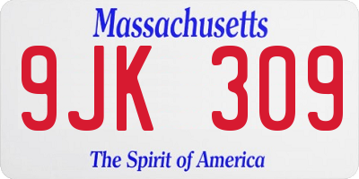 MA license plate 9JK309