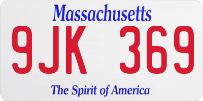 MA license plate 9JK369