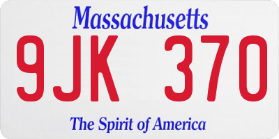 MA license plate 9JK370