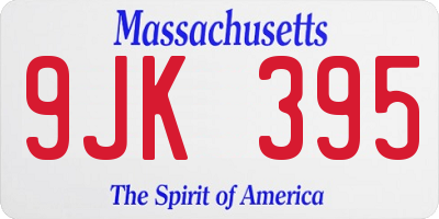 MA license plate 9JK395