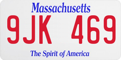 MA license plate 9JK469
