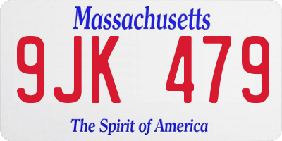 MA license plate 9JK479