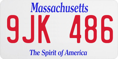 MA license plate 9JK486