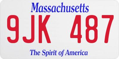 MA license plate 9JK487
