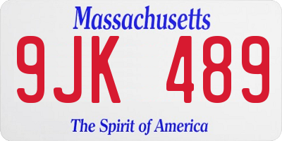 MA license plate 9JK489