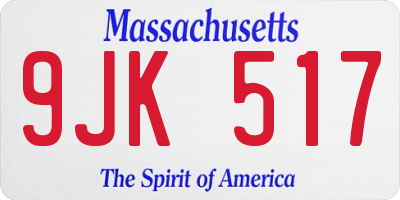 MA license plate 9JK517