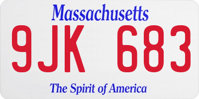 MA license plate 9JK683