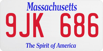 MA license plate 9JK686