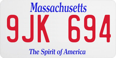 MA license plate 9JK694