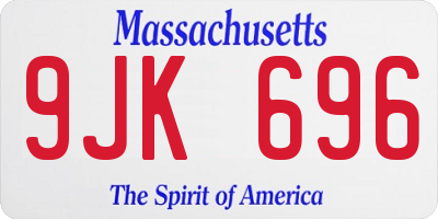 MA license plate 9JK696