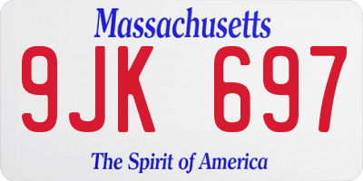 MA license plate 9JK697
