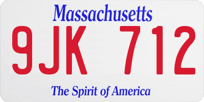 MA license plate 9JK712