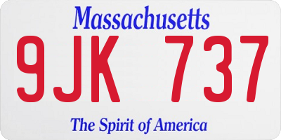 MA license plate 9JK737