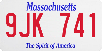 MA license plate 9JK741