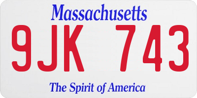 MA license plate 9JK743