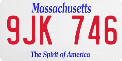 MA license plate 9JK746