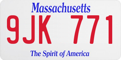 MA license plate 9JK771
