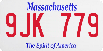 MA license plate 9JK779