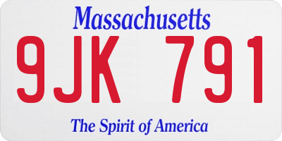 MA license plate 9JK791