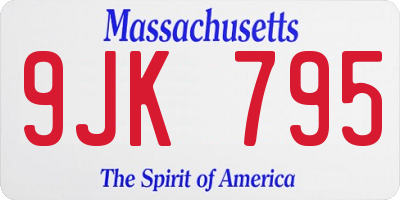 MA license plate 9JK795