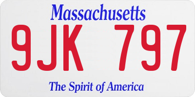 MA license plate 9JK797