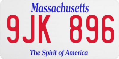 MA license plate 9JK896