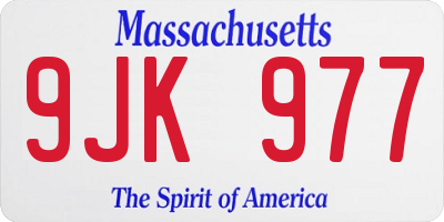 MA license plate 9JK977