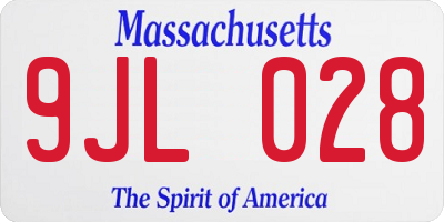 MA license plate 9JL028