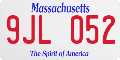MA license plate 9JL052