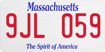 MA license plate 9JL059