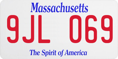 MA license plate 9JL069