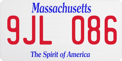 MA license plate 9JL086