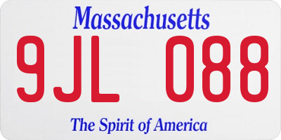 MA license plate 9JL088