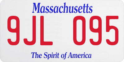 MA license plate 9JL095