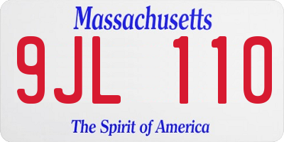 MA license plate 9JL110